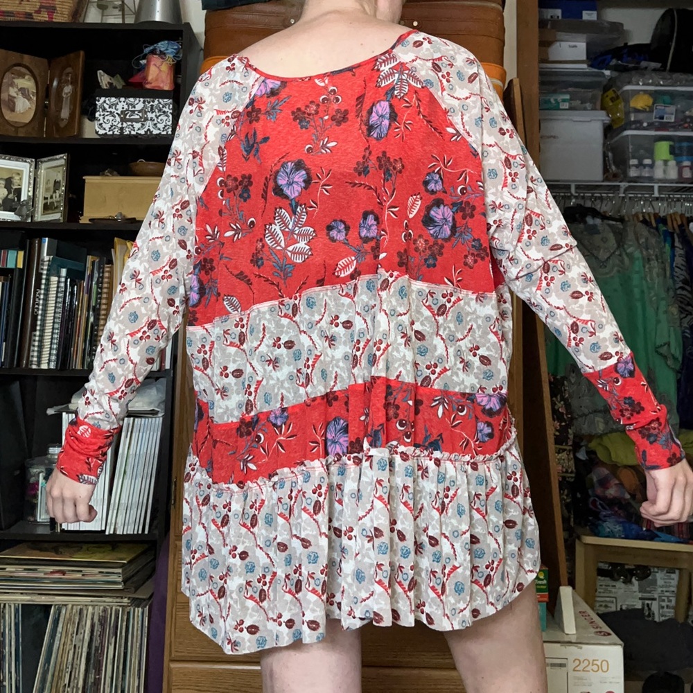 Free People Boho Patchwork Blouse - image 2